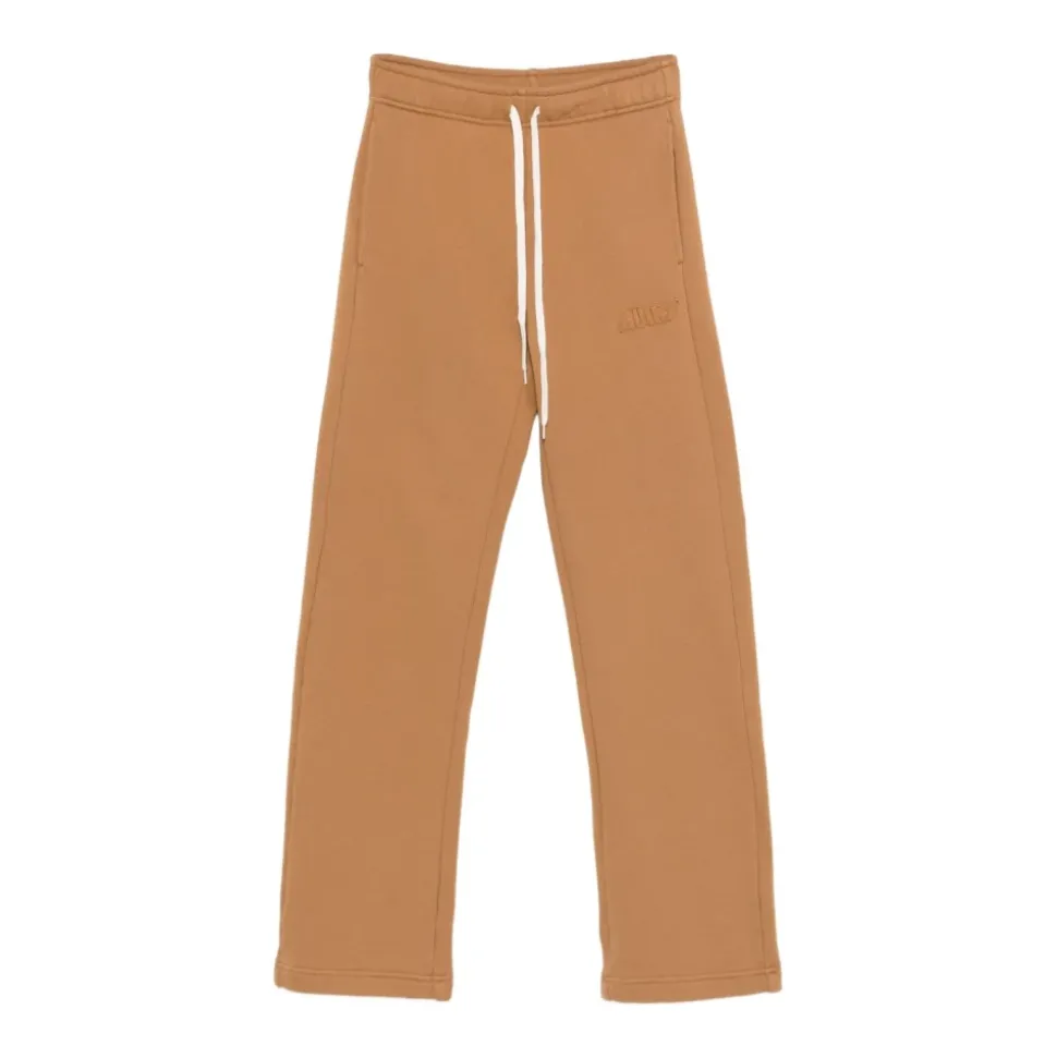 Braune Hose mit Elastischem Bund Gerader Schnitt