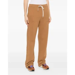 Braune Hose mit Elastischem Bund Gerader Schnitt