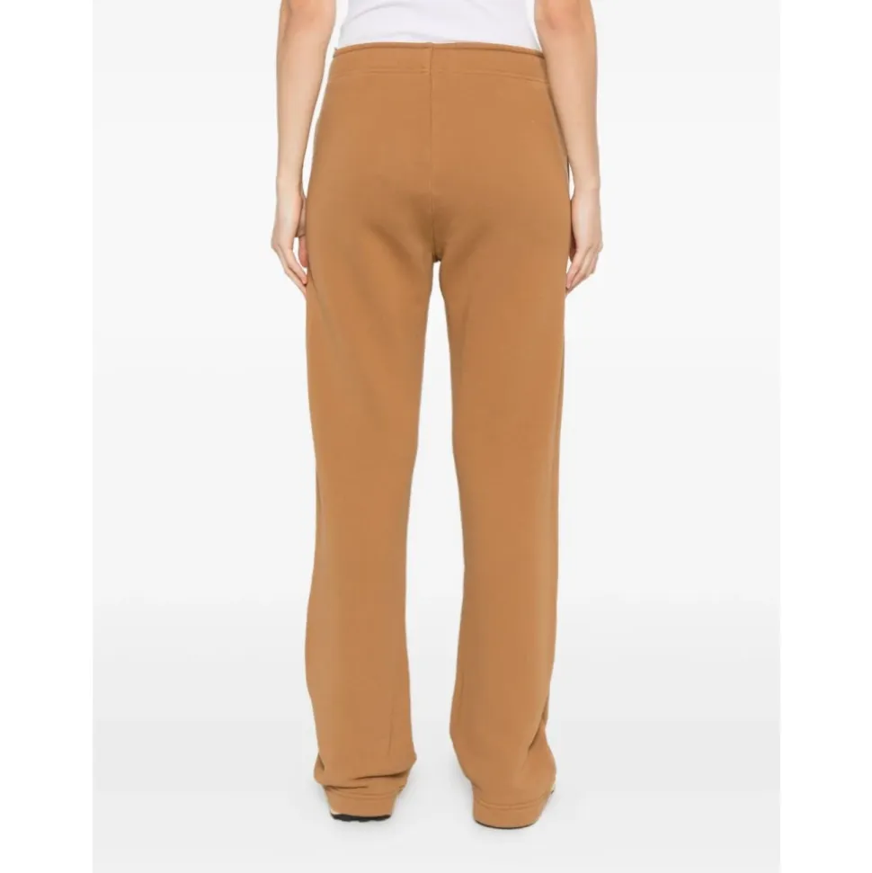 Braune Hose mit Elastischem Bund Gerader Schnitt