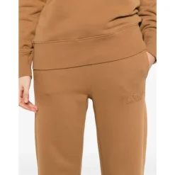 Braune Hose mit Elastischem Bund Gerader Schnitt