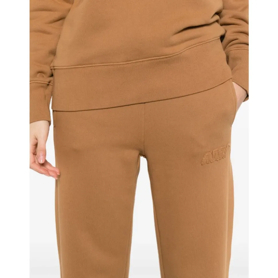 Braune Hose mit Elastischem Bund Gerader Schnitt