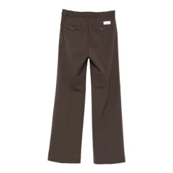 Braune Plissierte Straight Leg Hose