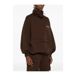 Braune Reißverschluss-Outerwear Mit Kordelzug