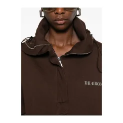 Braune Reißverschluss-Outerwear Mit Kordelzug