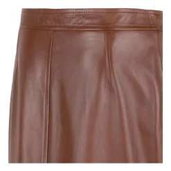 Brauner Leder Bleistiftrock