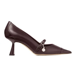 Burgund Perle T-Riemen Flats