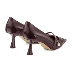 Burgund Perle T-Riemen Flats