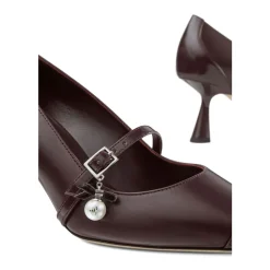 Burgund Perle T-Riemen Flats