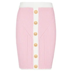 Buttoned Knit Skirt
