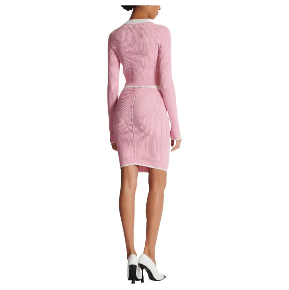 Buttoned Knit Skirt