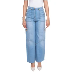 Cargo-Jeans mit Maxi-Taschen und Schmuckdetails