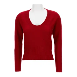 Cashmere-Pullover mit tiefem Ausschnitt