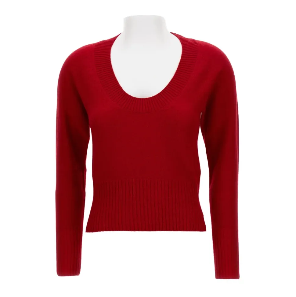 Cashmere-Pullover mit tiefem Ausschnitt
