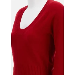 Cashmere-Pullover mit tiefem Ausschnitt
