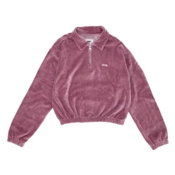 Chenille High Neck Sweatshirt Flieder