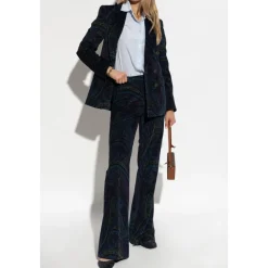 Cord-Blazer mit dekorativem Muster