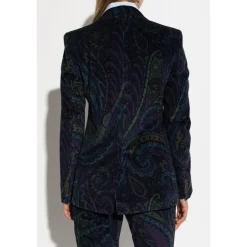 Cord-Blazer mit dekorativem Muster