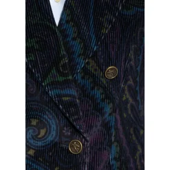 Cord-Blazer mit dekorativem Muster