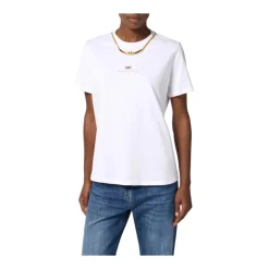 Cotton Jersey T-Shirt mit Halskette