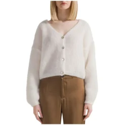Cropped Cardigan Mohair mit Knopfverschluss