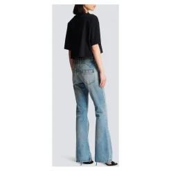 Cropped T-Shirt mit Logo-Print