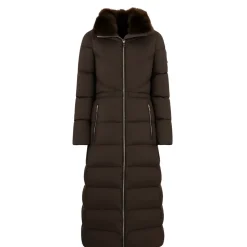 Damen Lange Espresso Winterjacke