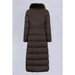 Damen Lange Espresso Winterjacke