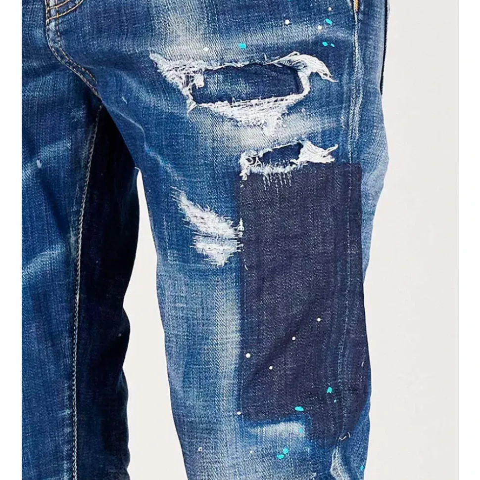 Dark Tiffany Cool Cropped Jeans