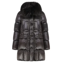 Daunenjacke mit Pelzkragen
