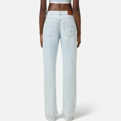 Denim Palazzo Hose mit Schmuckdetails