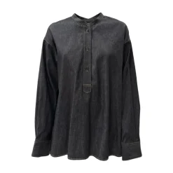 Denim-Bluse mit 3 Knöpfen