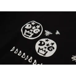 Dolce & Gabbana Black Logo Motive Crewneck Cotton T-shirt