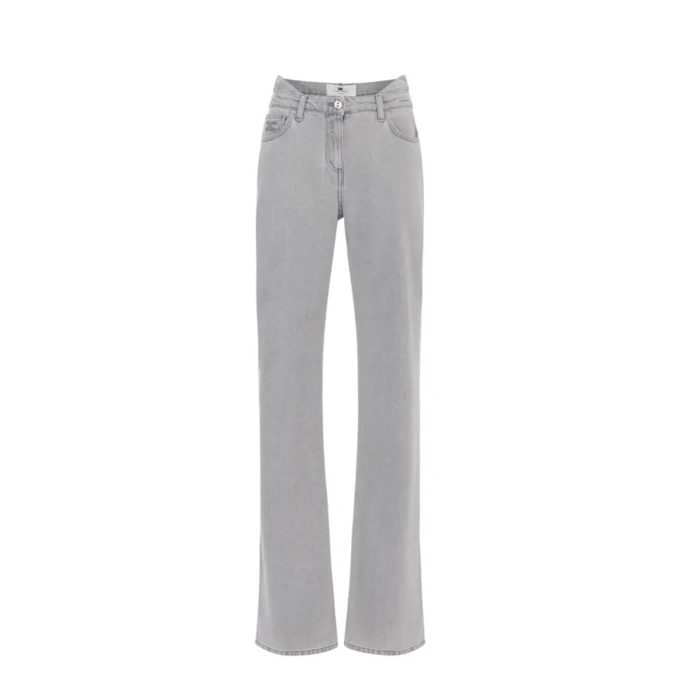 Double Waist Jeans mit gesticktem Logo