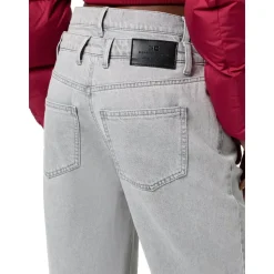 Double Waist Jeans mit gesticktem Logo