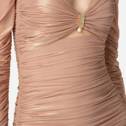 Drapiertes Mini-Kleid aus laminiertem Jersey