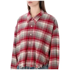 Drop Neck Cropped Shirt