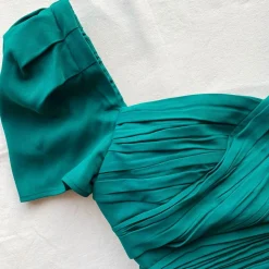 Dunkelgrünes Iris Midi Kleid