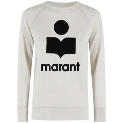Ecru Sweatshirt mit Samtlogo