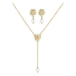 Edelweiß-Anhänger und Perlmutt-Schmuckset