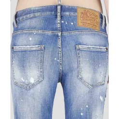 Edgy Paint-Spot Slim-Fit Jeans