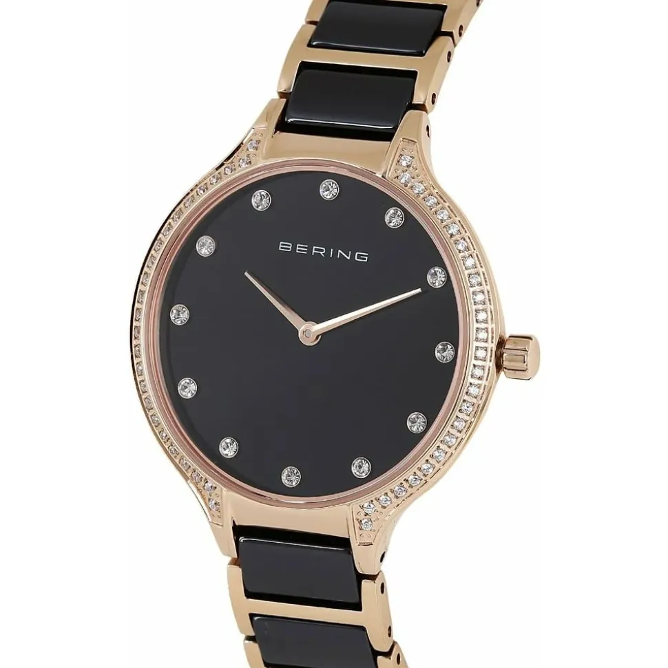 Elegante Armbanduhr mit Keramikeinlagen
