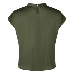 Elegante Drapy Satin Bluse mit Knotendetail