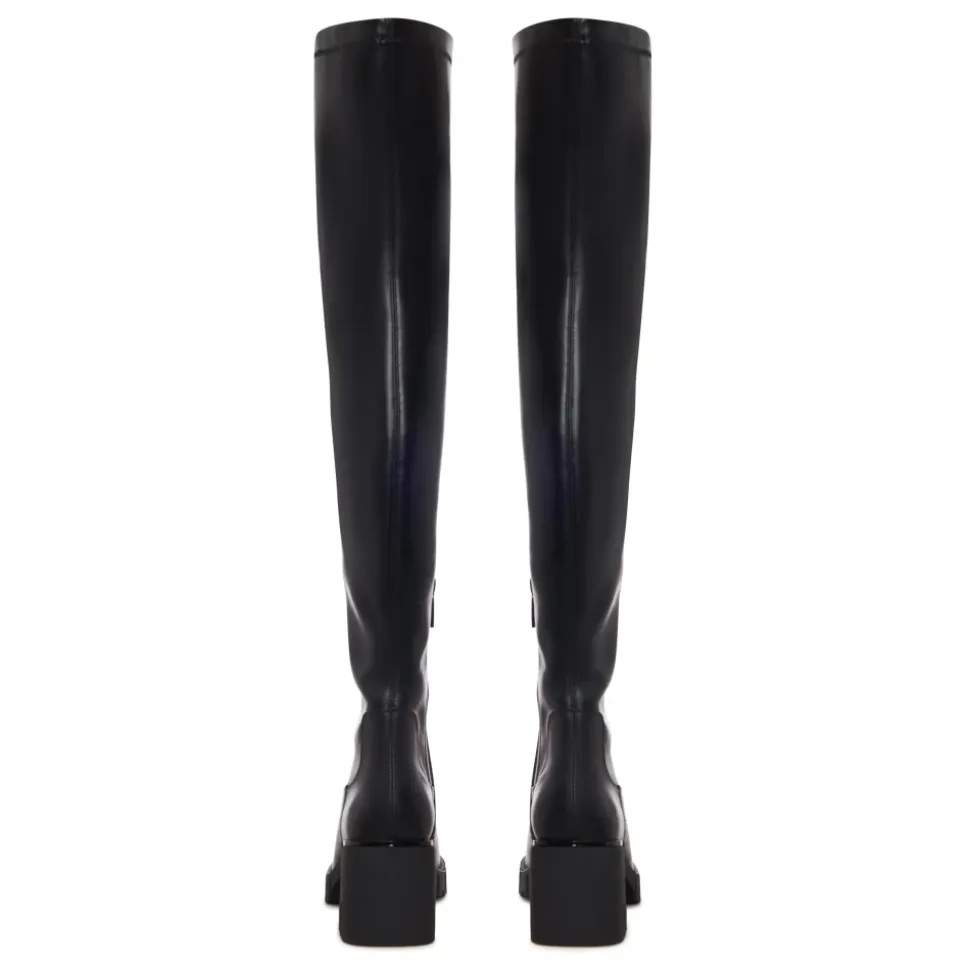 Elegante Rise Overknee-Stiefel aus Leder