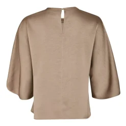 Elegante Sateen Bluse Dark Taube
