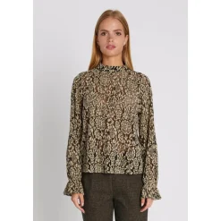 Elegante Schwarze Spitzenbluse