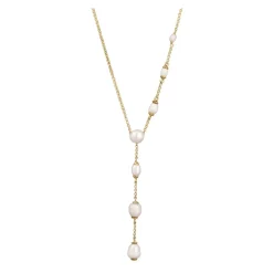 Elegante Y-Halskette mit Süßwasserperlen