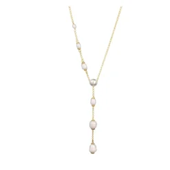 Elegante Y-Halskette mit Süßwasserperlen