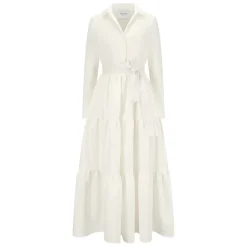 Elegantes Hemdblusenkleid mit Kristallknöpfen