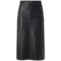 Fake Leather Midi Skirt