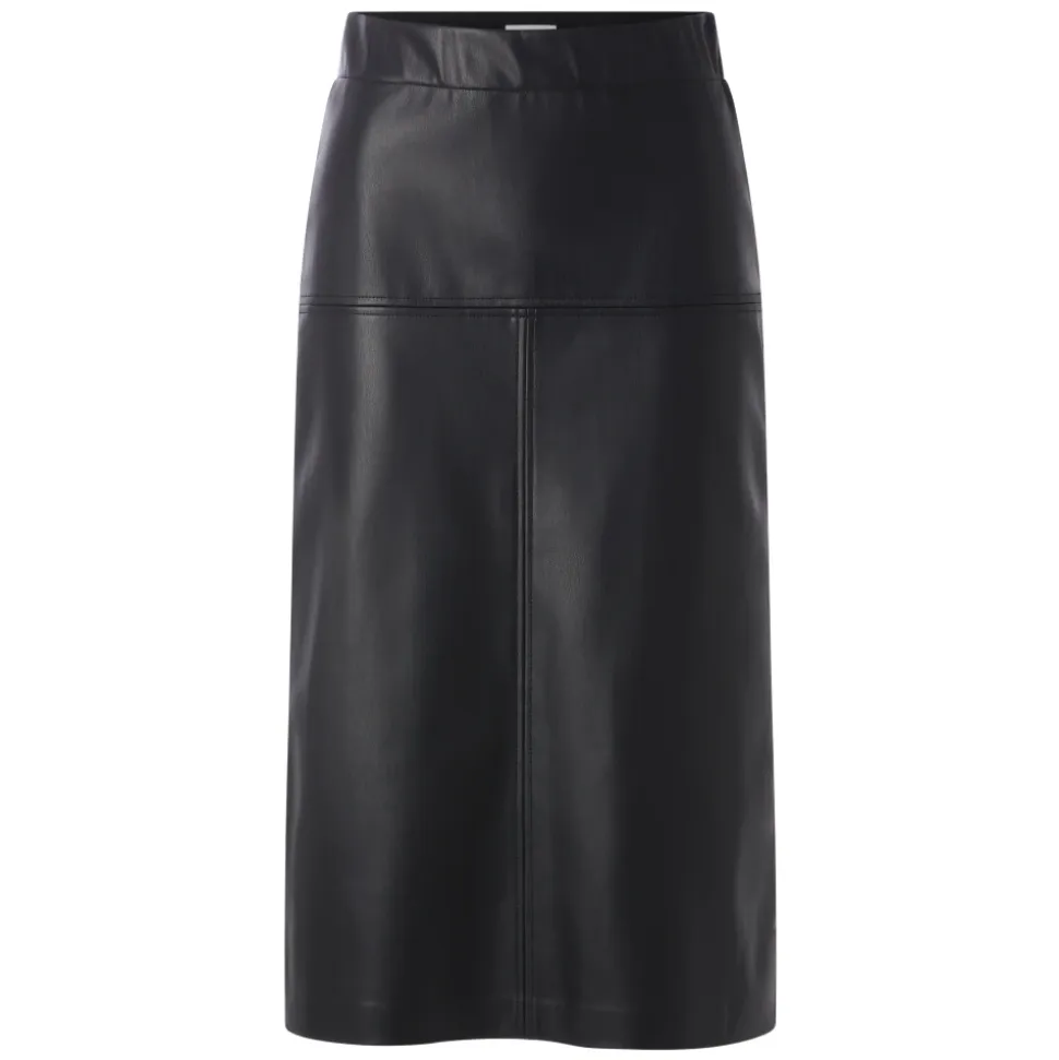 Fake Leather Midi Skirt
